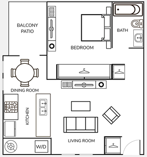 One Bedroom / One Bath - 683 Sq.Ft.*